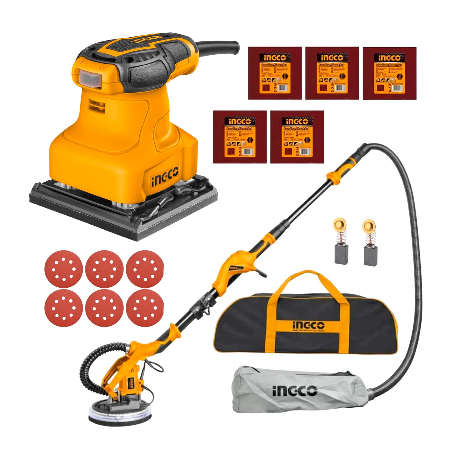 Lijadora De Pared 1050 W + Lijadora Orbital 240 W INGCO + Accs — vista 2