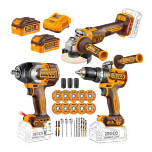 Kit Taladro 96nm + Llave De Impacto 850nm + Amoladora + Accs