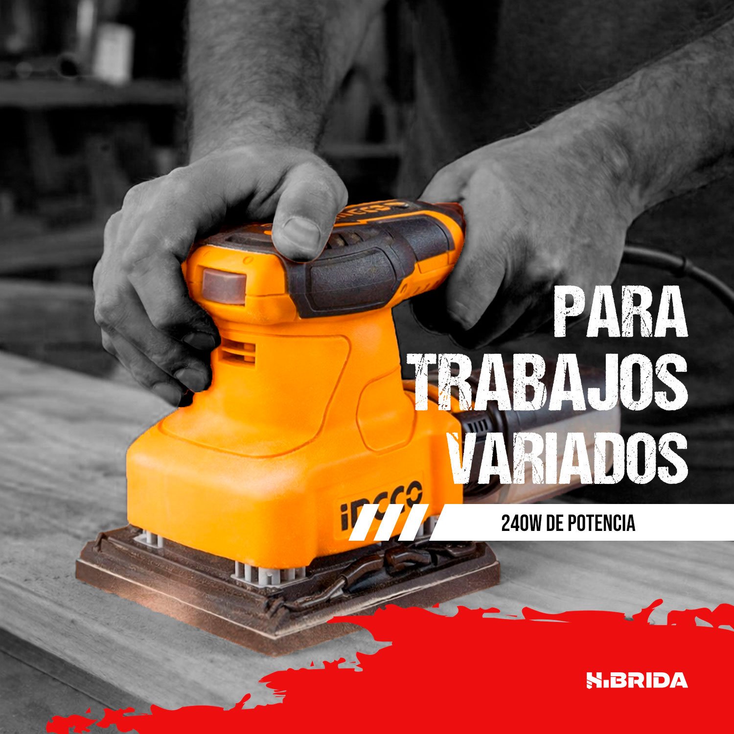 Lijadora De Pared 1050 W + Lijadora Orbital 240 W INGCO + Accs — vista 7