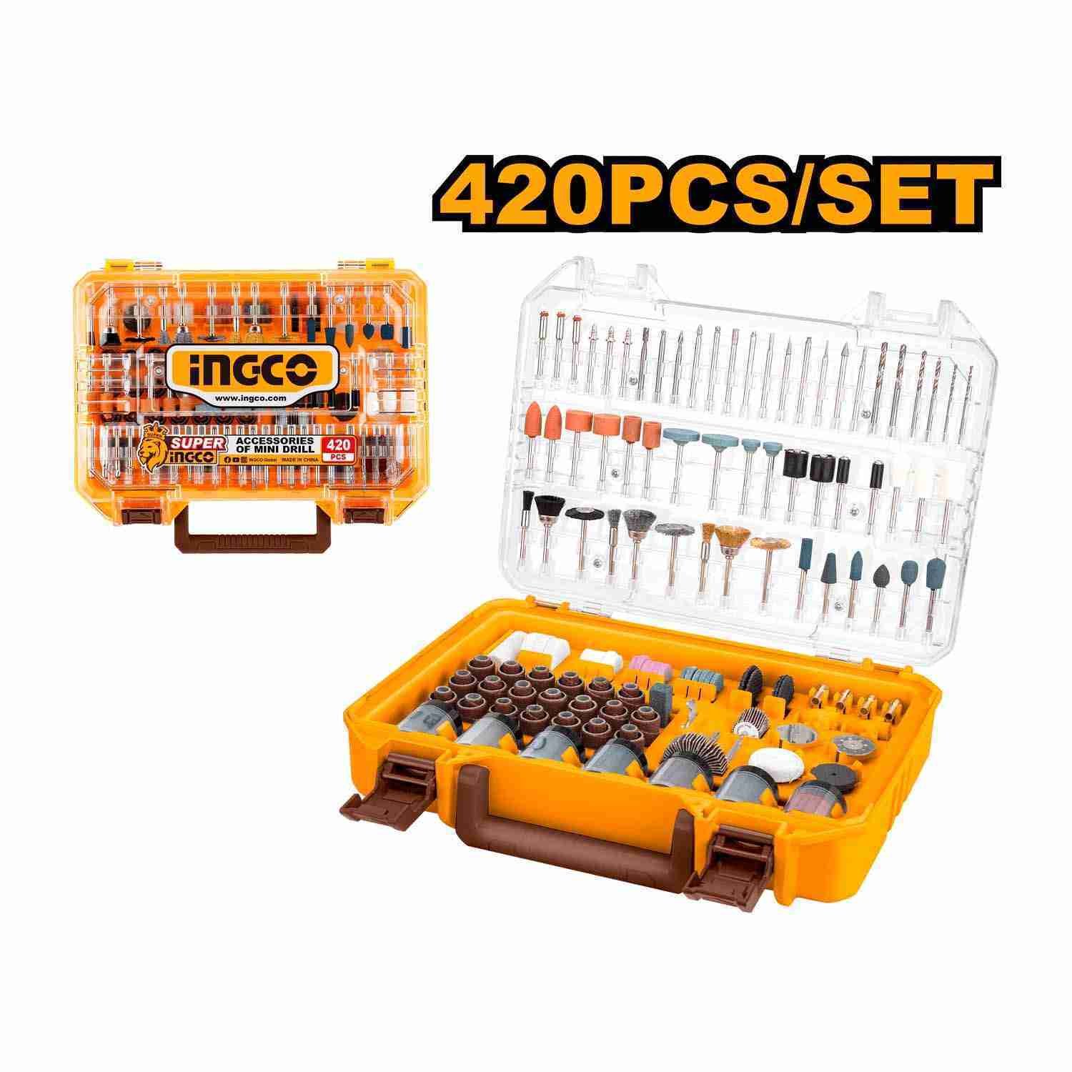 Set Accesorios 420 pcs Mini Grinder INGCO AKMG4208 Multiherramienta - imagen 2