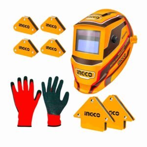 Set 6 Escuadras Magnéticas + Casco Careta Soldar + Guantes