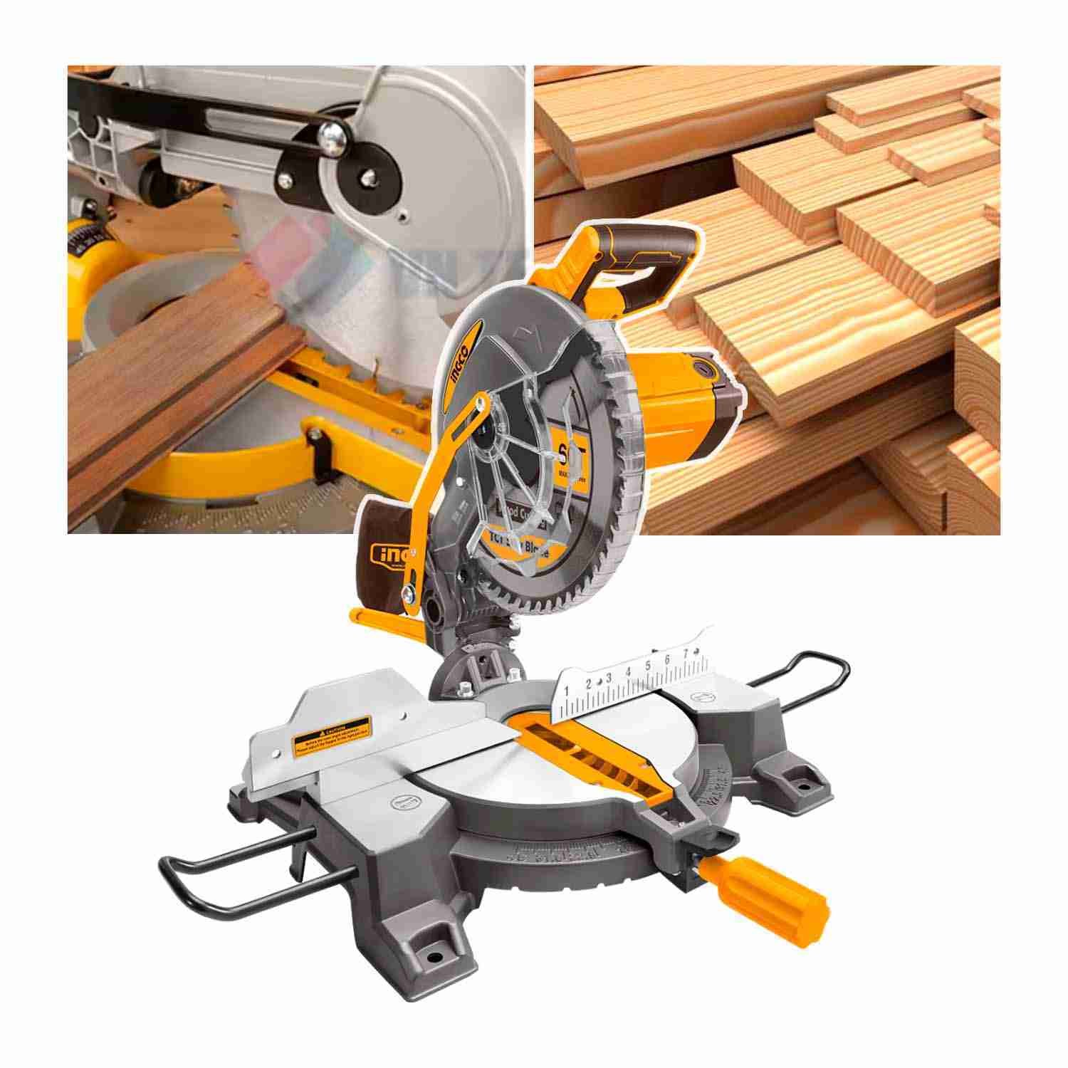 SIERRA INGLETADORA FIJA 10″ 1800W INGCO BMS18007 CORTA MADERA - Image 2