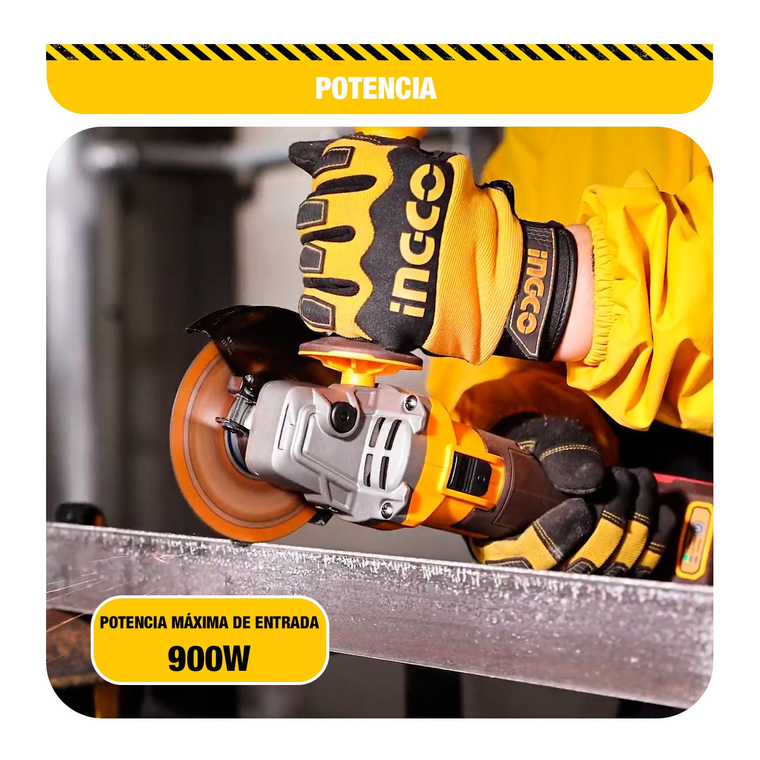 Amoladora Brushless 900 W + Lijadora Orbital 20 V INGCO — vista 3
