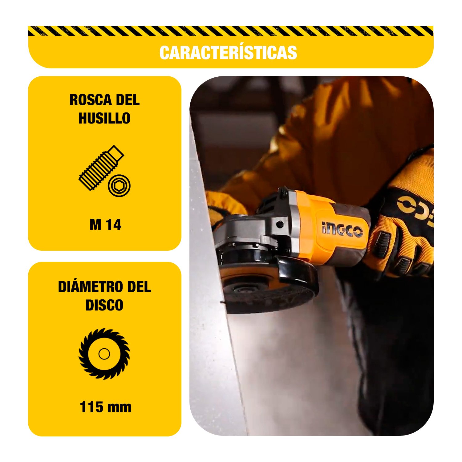 Amoladora Brushless 900 W + Lijadora Orbital 20 V INGCO — vista 5