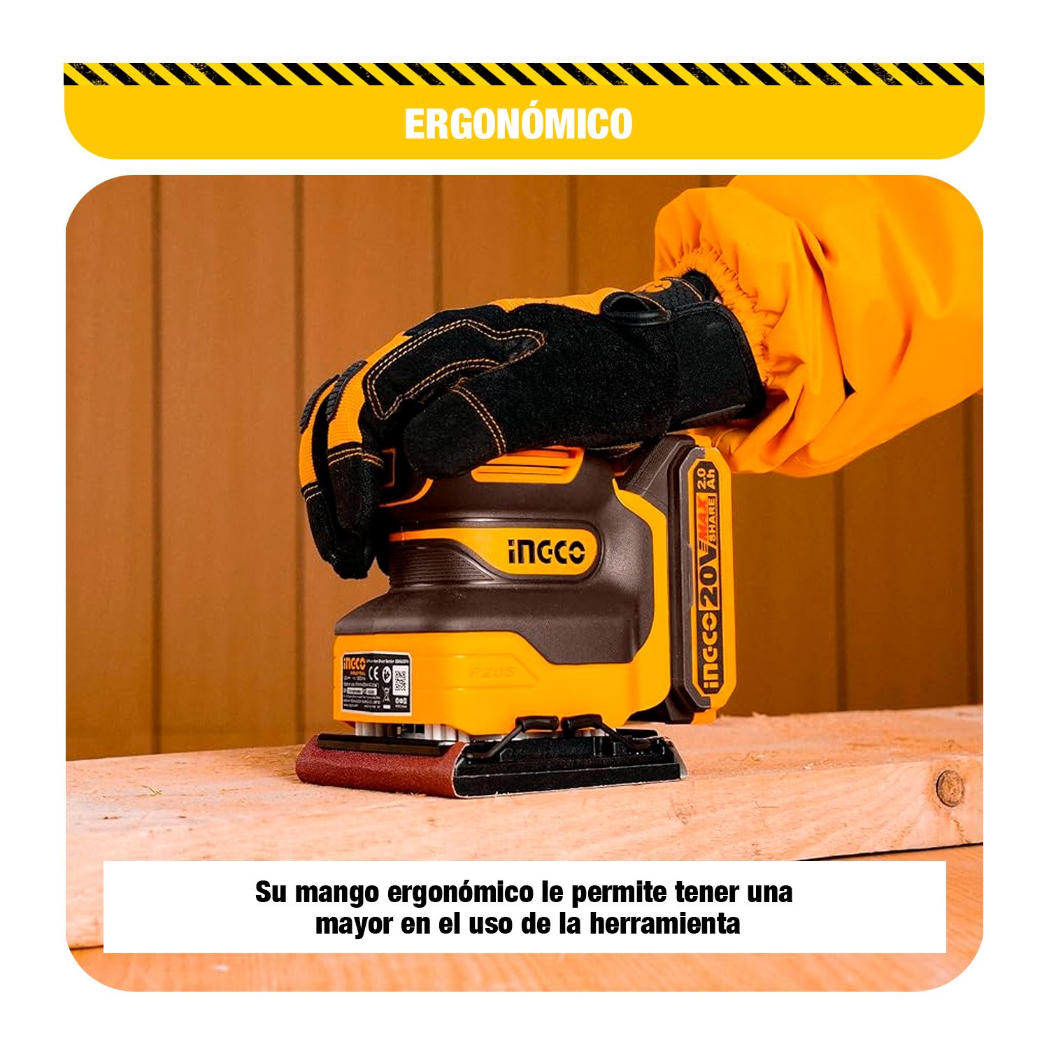 Amoladora Brushless 900 W + Lijadora Orbital 20 V INGCO — vista 7
