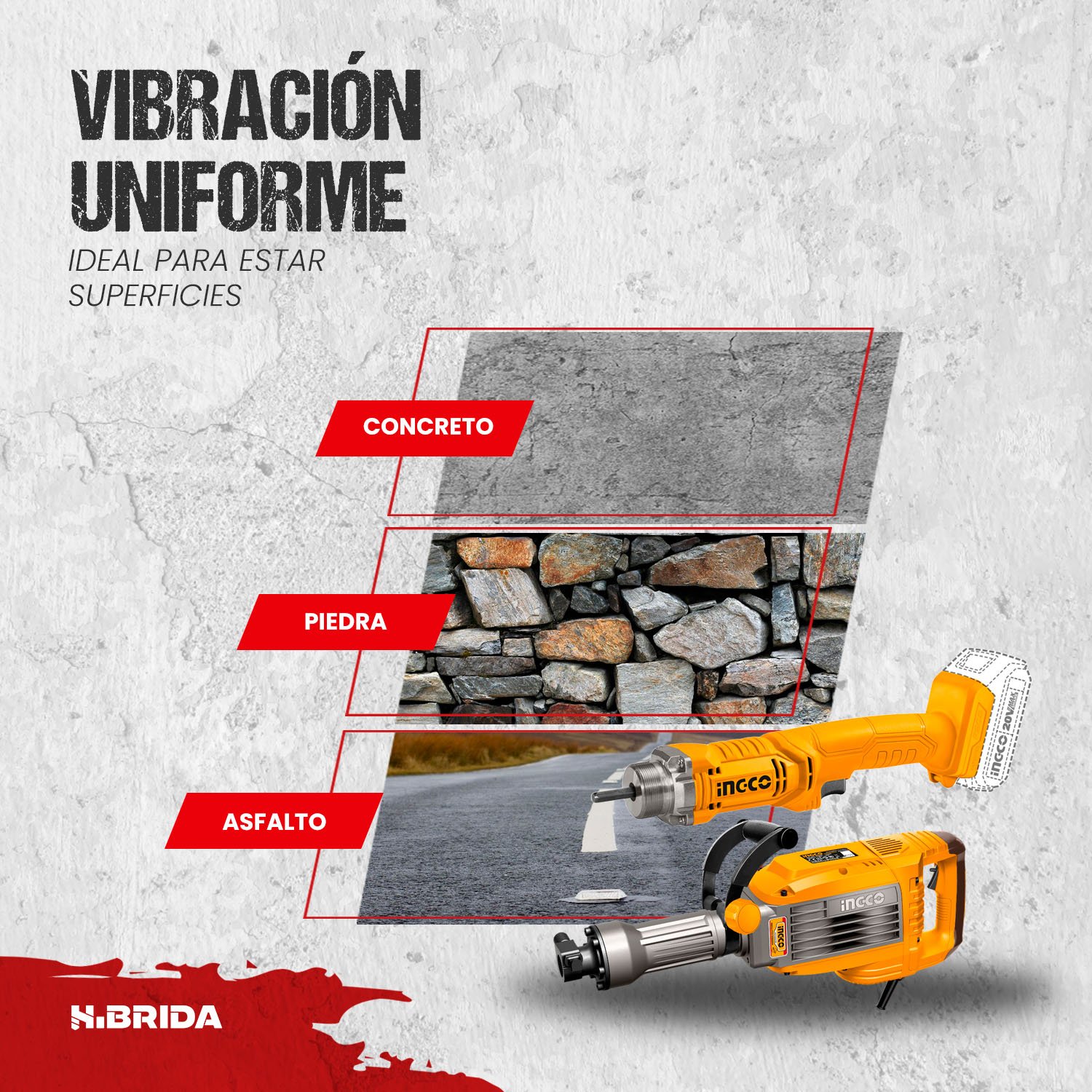 Vibrador de Concreto 2300RPM + Martillo Demoledor 1700 W INGCO — vista 6