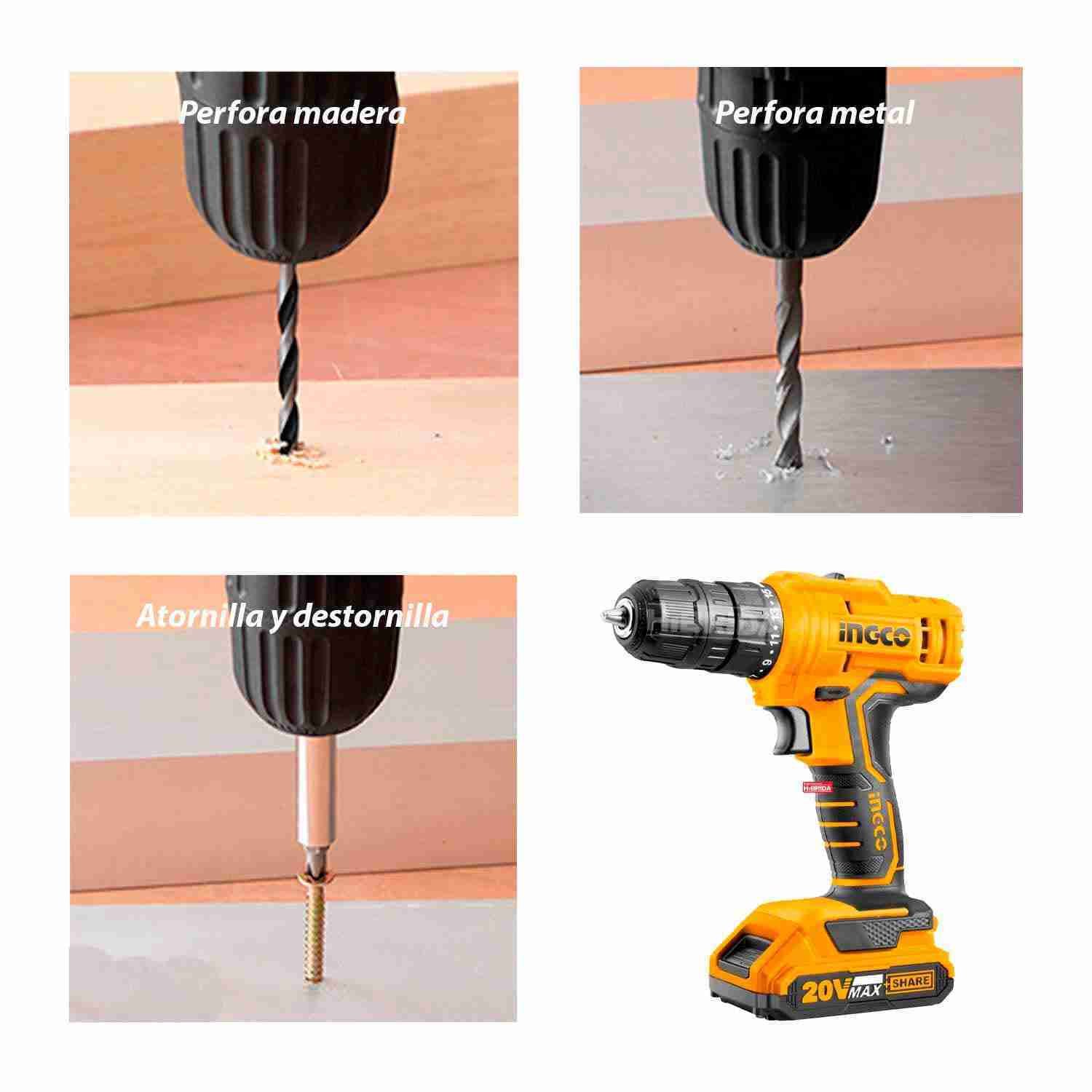 Amoladora Angular + Taladro Atornillador 20 V INGCO — vista 3