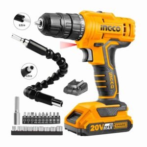 Taladro Atornillador 20 V INGCO + 21 Accesorios