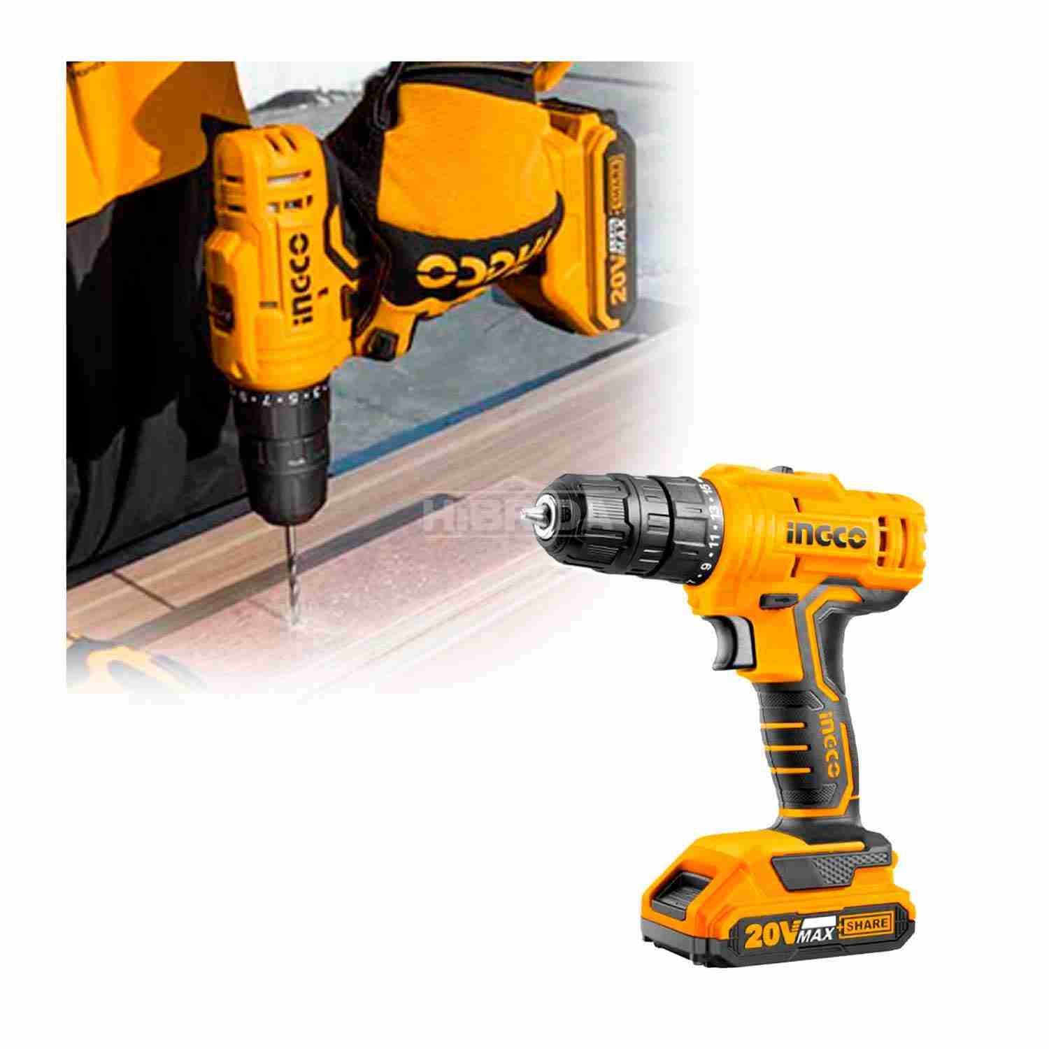 Taladro Atornillador 20 V INGCO + 21 Accesorios — vista 4