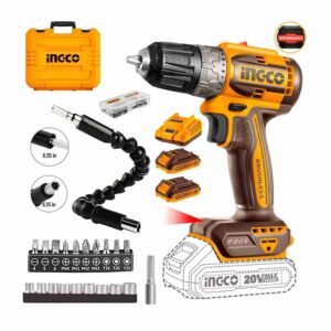 Taladro Atornillador 20 V 52 Nm + 2 Baterías 2.0 Ah + 21 Accesorios