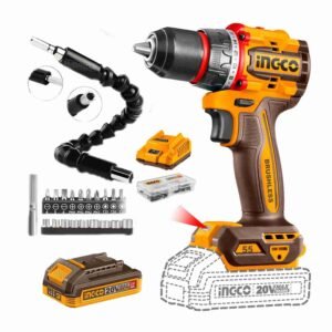 Taladro Inalámbrico 55 Nm INGCO 20 V Brushless+ Extensor Flexible 21ACCS