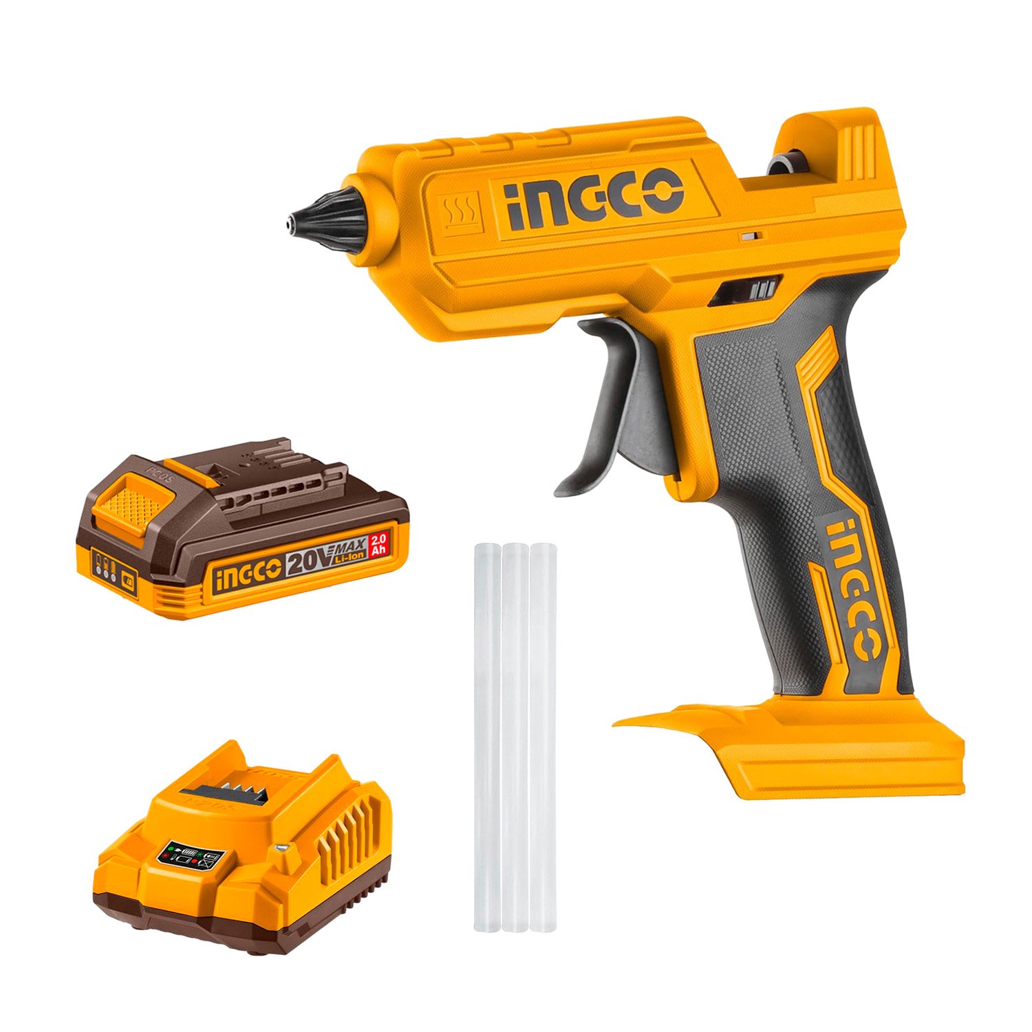 Pistola De Silicona Inalámbrica 20 V Con Bat/carg. – INGCO