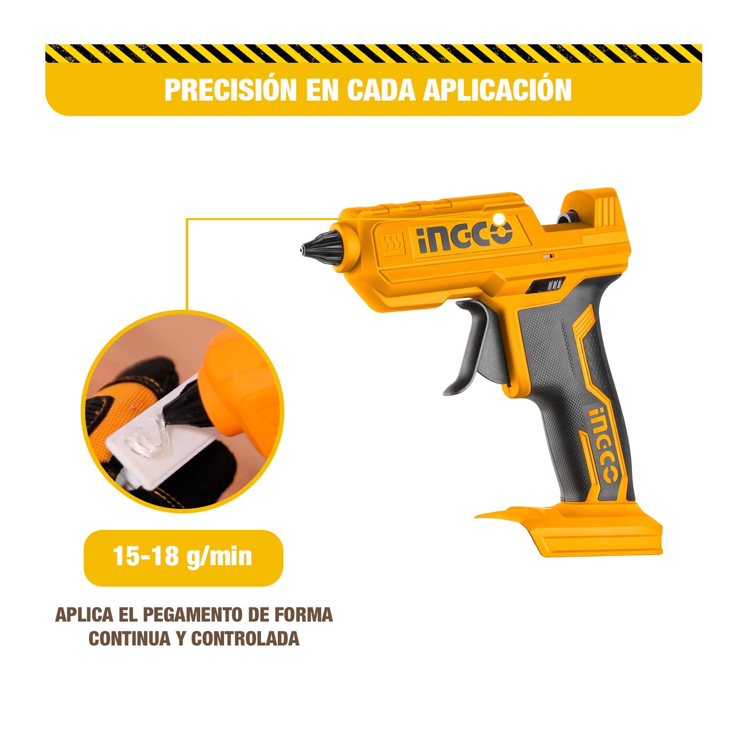 Pistola De Silicona Inalámbrica 20 V Con Bat/carg. – INGCO — vista 5