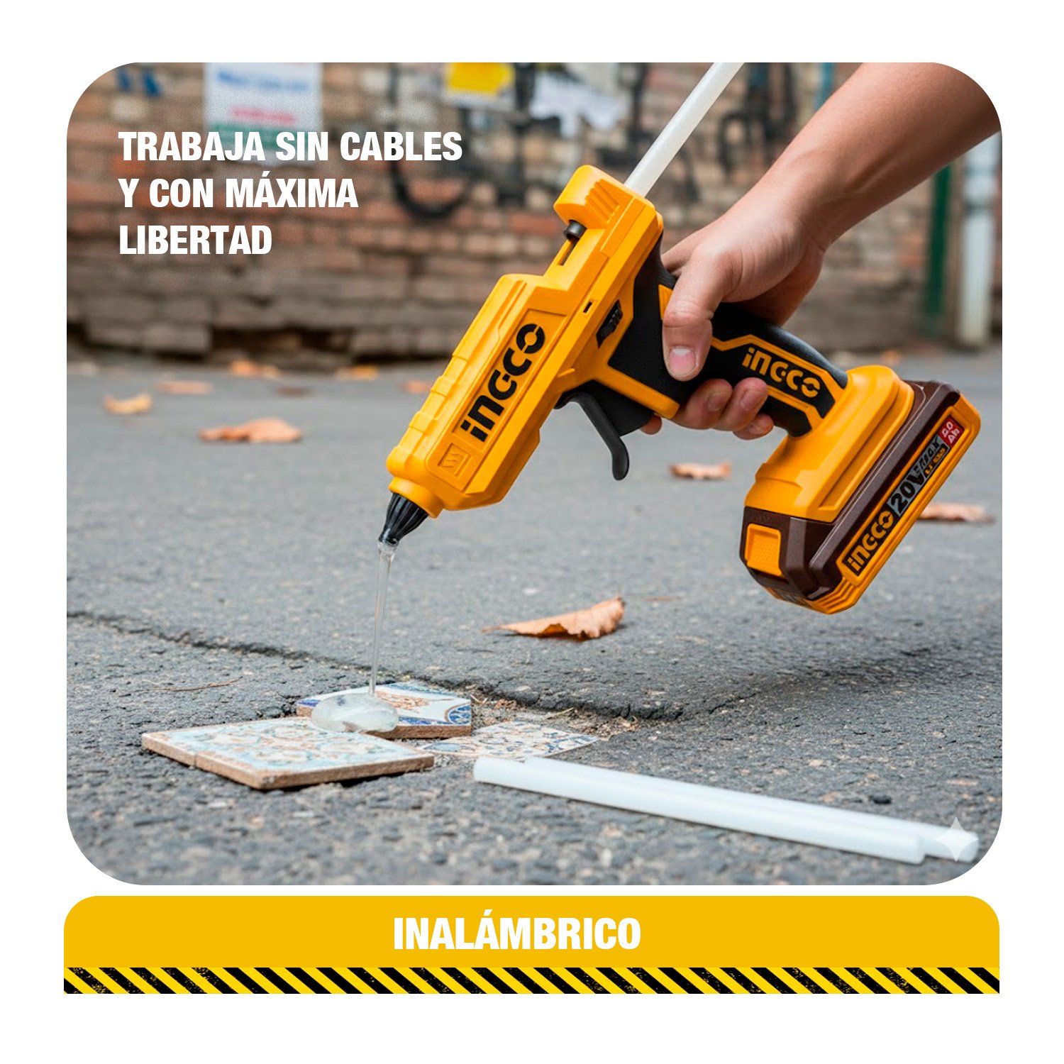 Pistola De Silicona Inalámbrica 20 V Con Bat/carg. – INGCO — vista 6