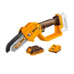 MOTOSIERRA ELÉCTRICA A BATERÍA INGCO CGSLI20581 DE 220W AMARILLO