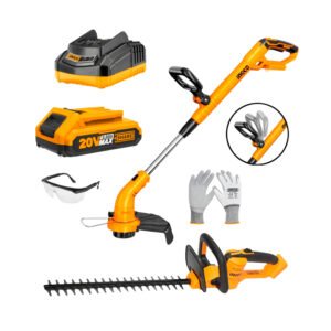 Cortadora de Césped 20 V + Cortasetos INGCO + Batería