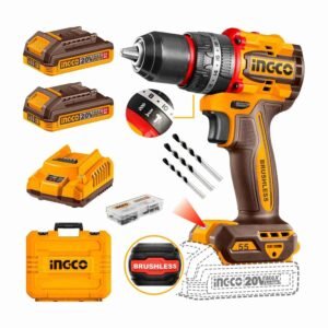 Atornillador Percutor Compact 20v 2baterías + Cargador Brushless Ingco
