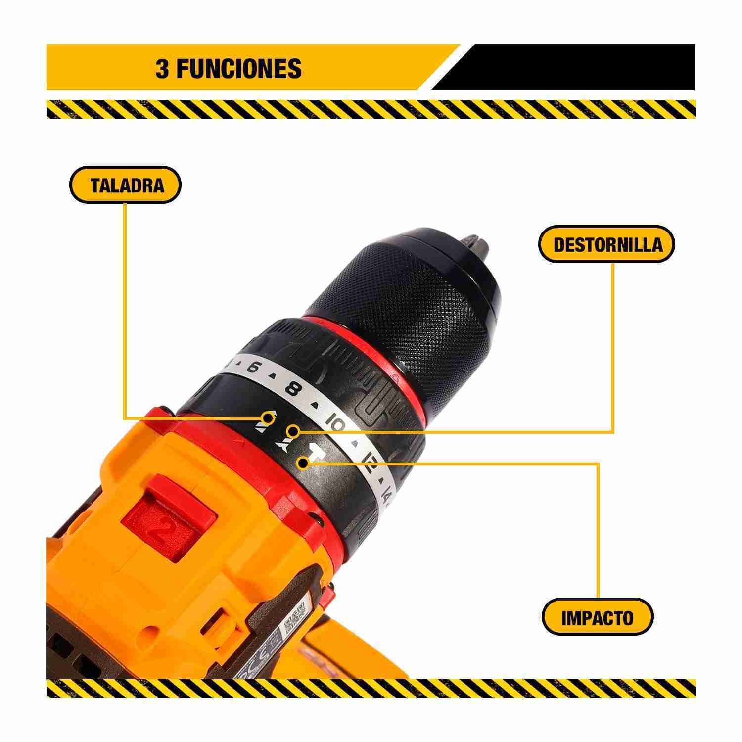Atornillador Percutor Compact 20v 2baterías + Cargador Brushless Ingco - Image 3