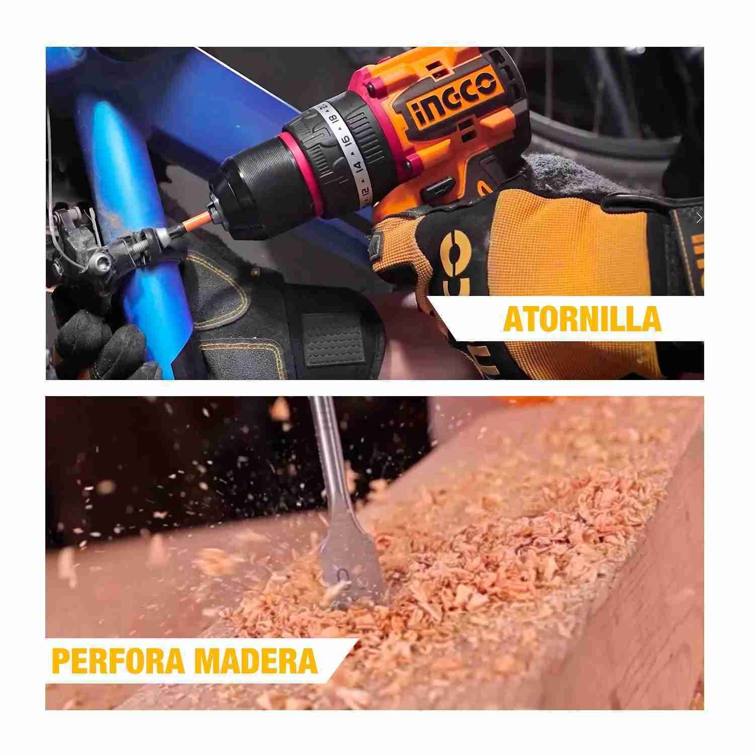 Atornillador Percutor Compact 20v 2baterías + Cargador Brushless Ingco - Image 6
