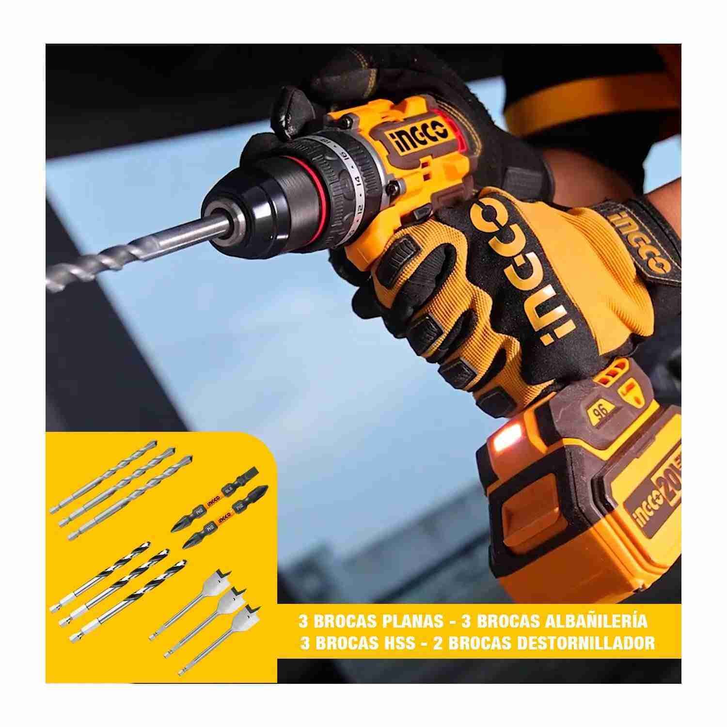 Taladro Atornillador con Percutor Brushless 20 V 96 Nm + 21 Accesorios — vista 4