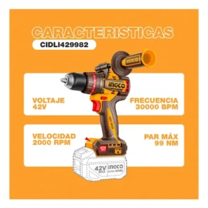 Taladro Atornillador 42 V + 2 Baterías INGCO