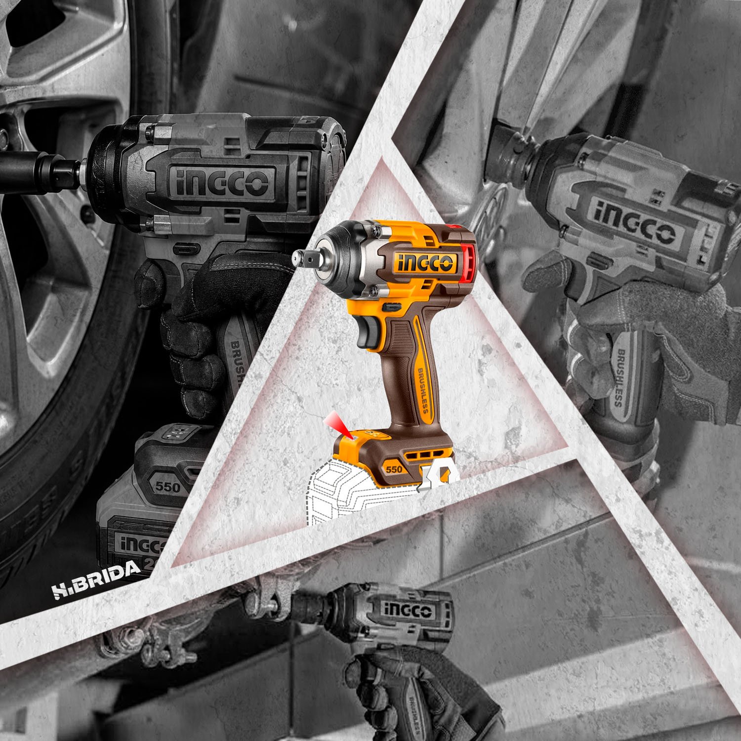 Llave De Impacto 20v Brushless 550nm 1/2 + 2 Baterías 4.0ah - Image 6