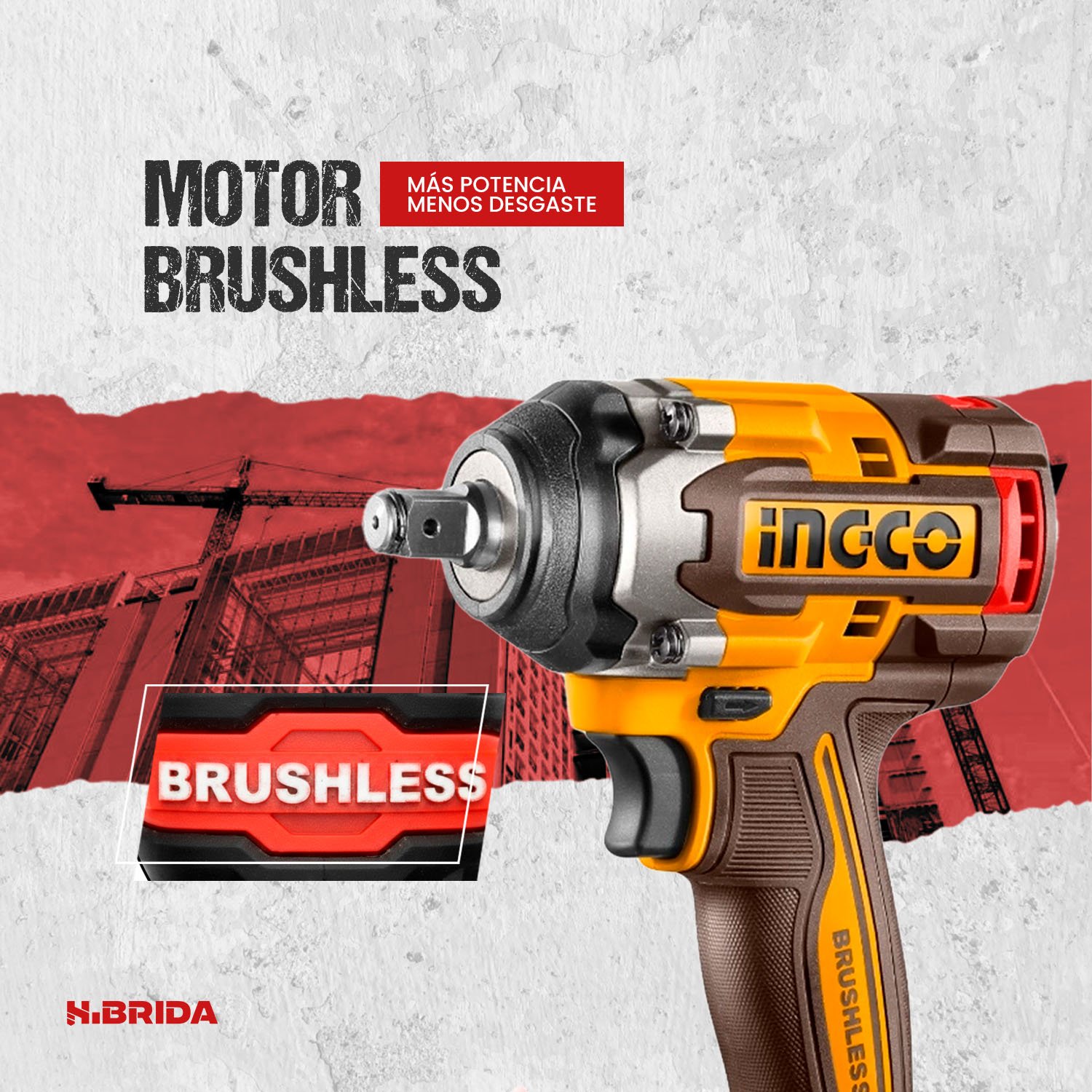 Llave De Impacto 20v Brushless 550nm 1/2 + 2 Baterías 4.0ah - Image 7