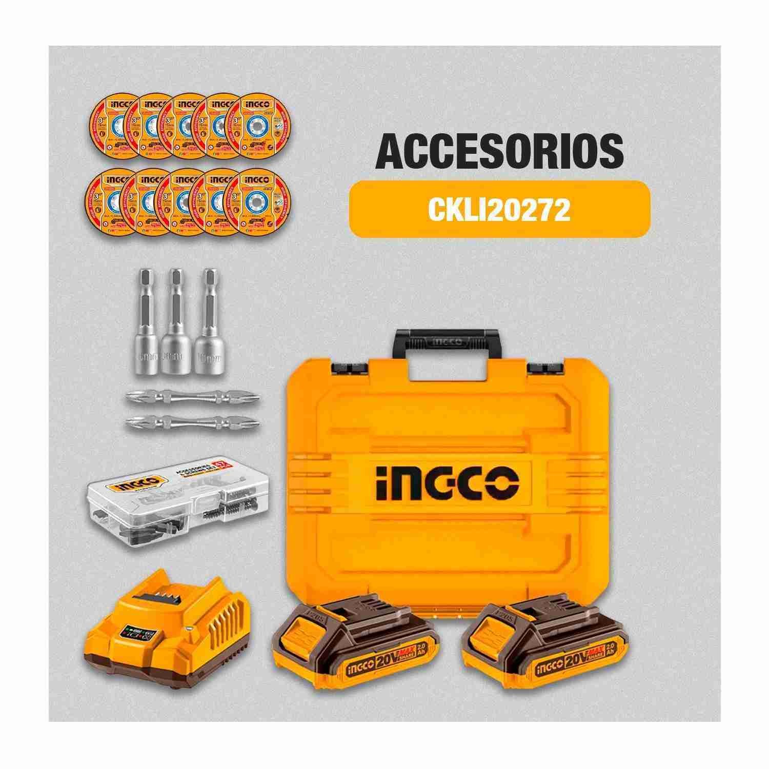 Combo Brushless Taladro + Atornillador + Amoladora 20 V INGCO — vista 5