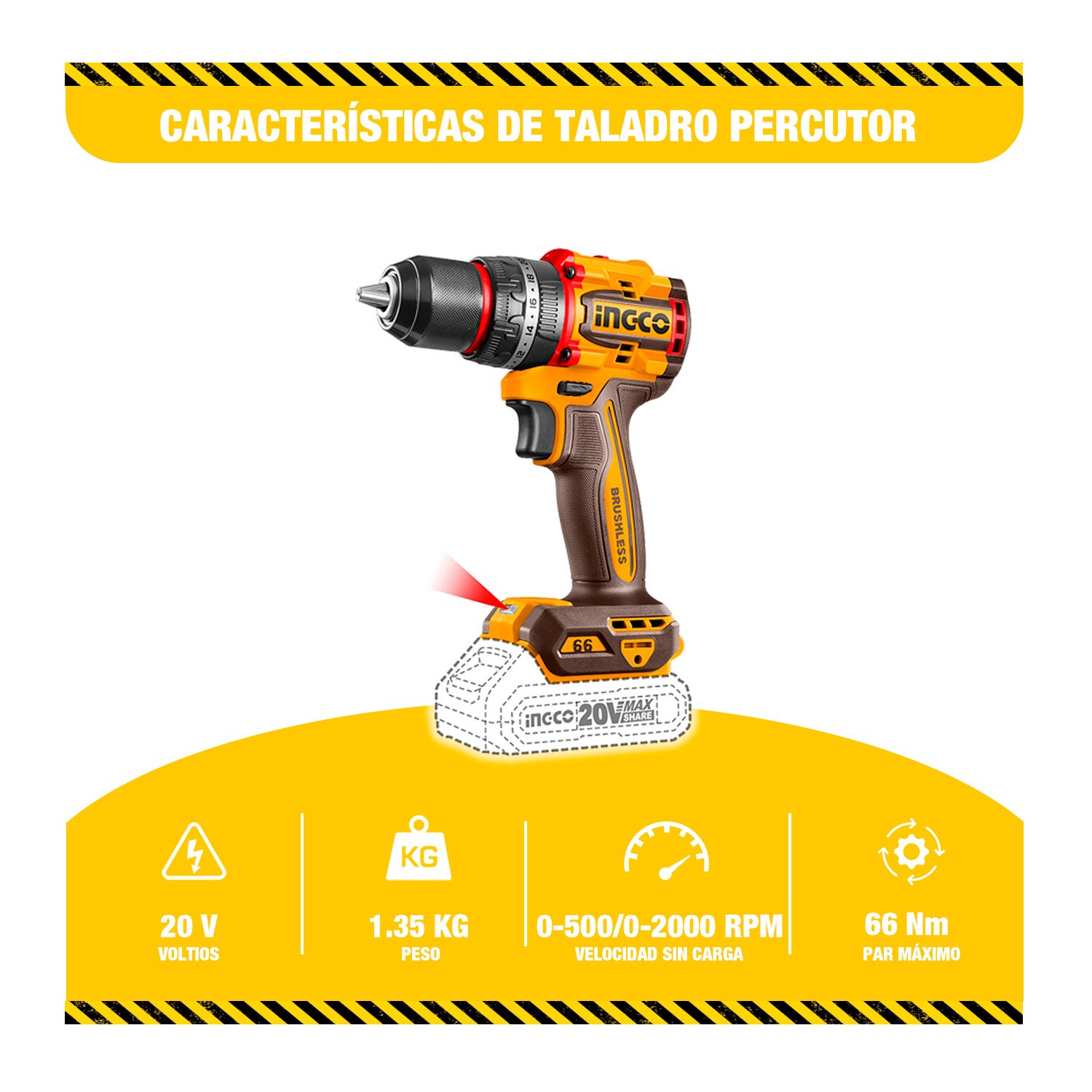 Llave De Impacto 405 Nm+taladro Percutor 66 Nm+extensor -INGCO — vista 3