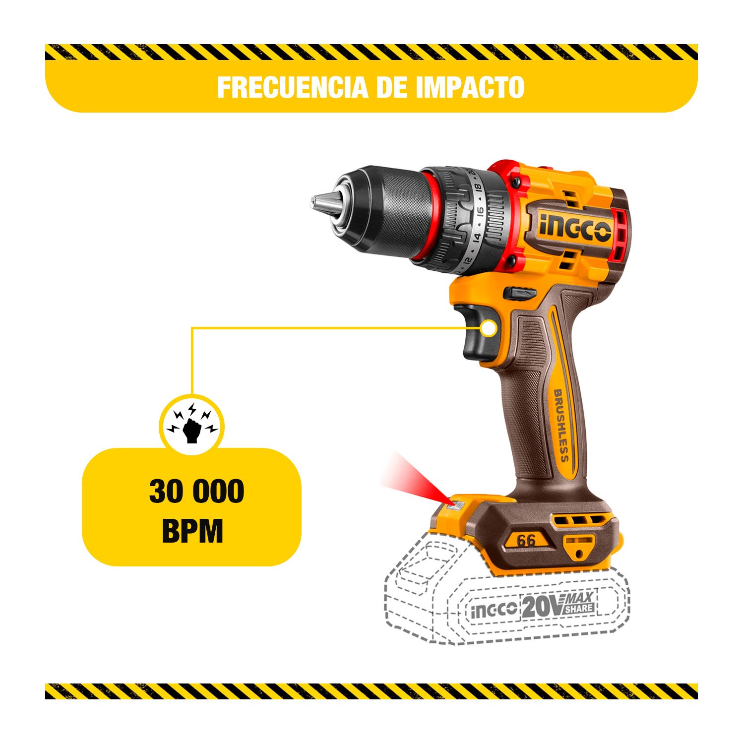 Llave De Impacto 405 Nm+taladro Percutor 66 Nm+extensor -INGCO — vista 4