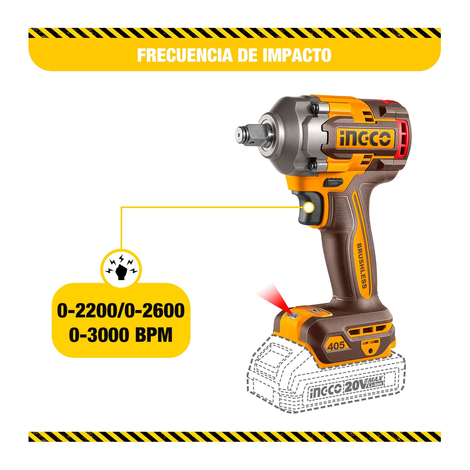 Llave De Impacto 405 Nm+taladro Percutor 66 Nm+extensor -INGCO — vista 7