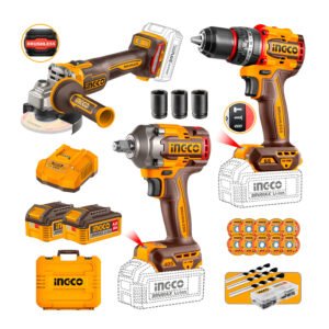 Combo Taladro 66nm+amoladora 1200w+llave De Impacto 405nm Bl