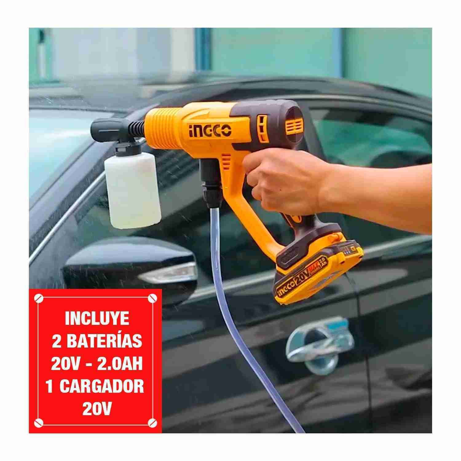 Cortacésped + Hidrolavadora + Soplador 20 V INGCO + 2 Baterías — vista 2