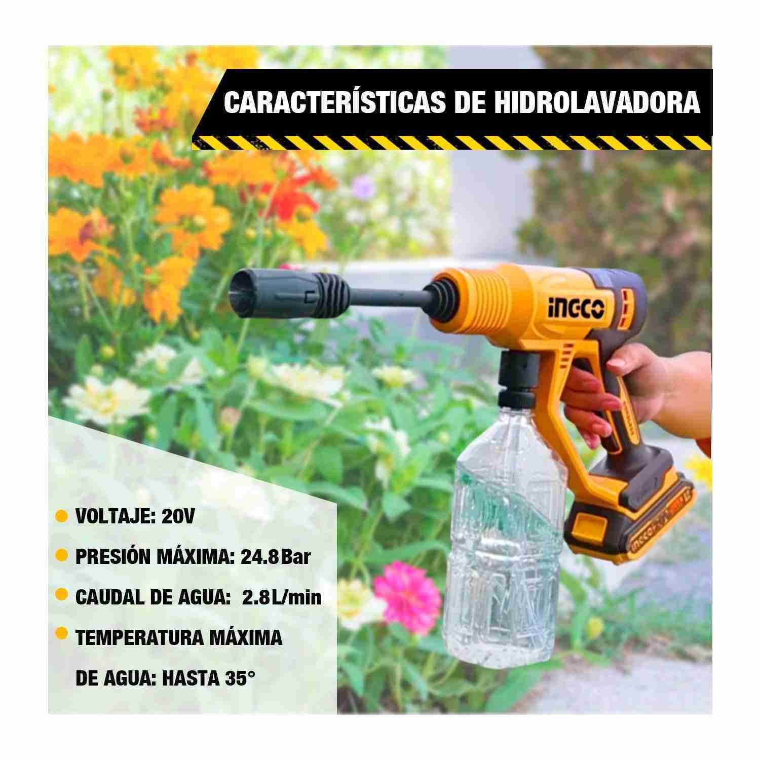 Cortacésped + Hidrolavadora + Soplador 20 V INGCO + 2 Baterías — vista 5