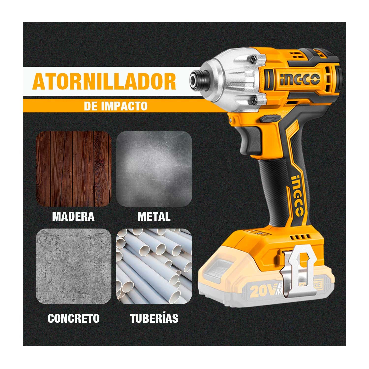 Kit Inalámbrico + Atornillador + Amoladora + Taladro + Accesorios - Image 4