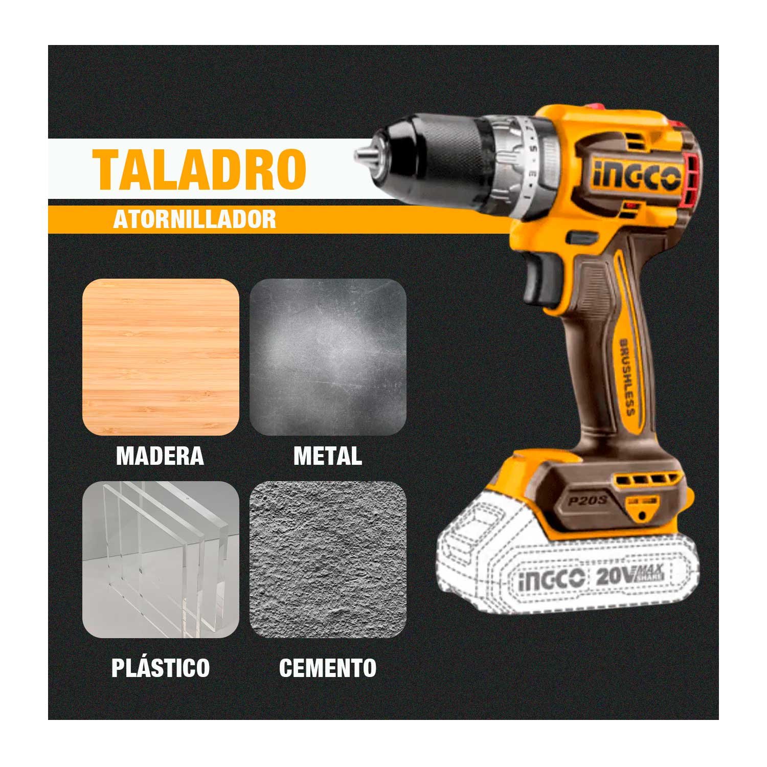 Kit Inalámbrico + Atornillador + Amoladora + Taladro + Accesorios - Image 6