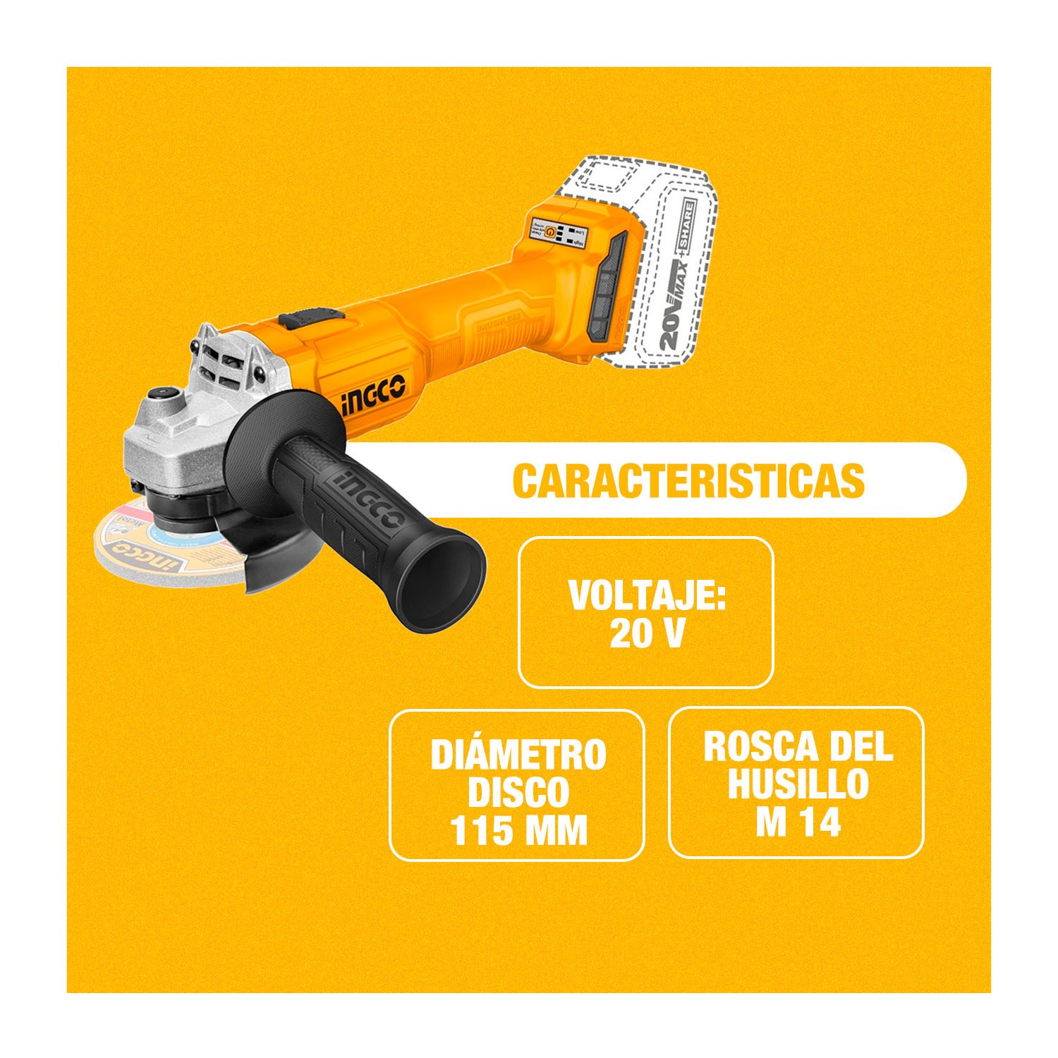 Amoladora 115 mm + Atornillador 45 Nm + Soplador 20 V — vista 8