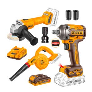 Amoladora 115 mm + Llave de Impacto 1/2» + Soplador 20 V