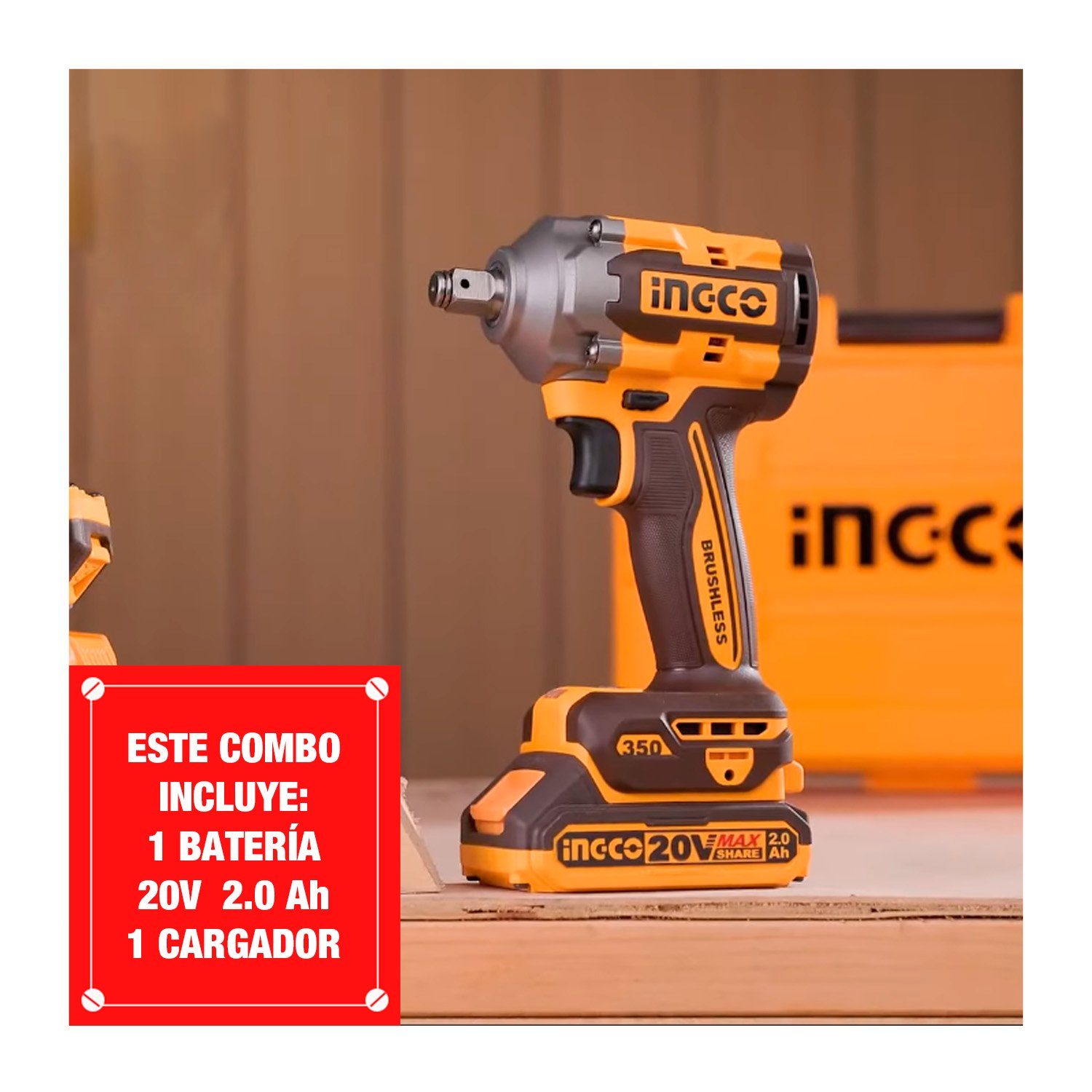 Amoladora 115 mm + Llave de Impacto 1/2» + Soplador 20 V — vista 2