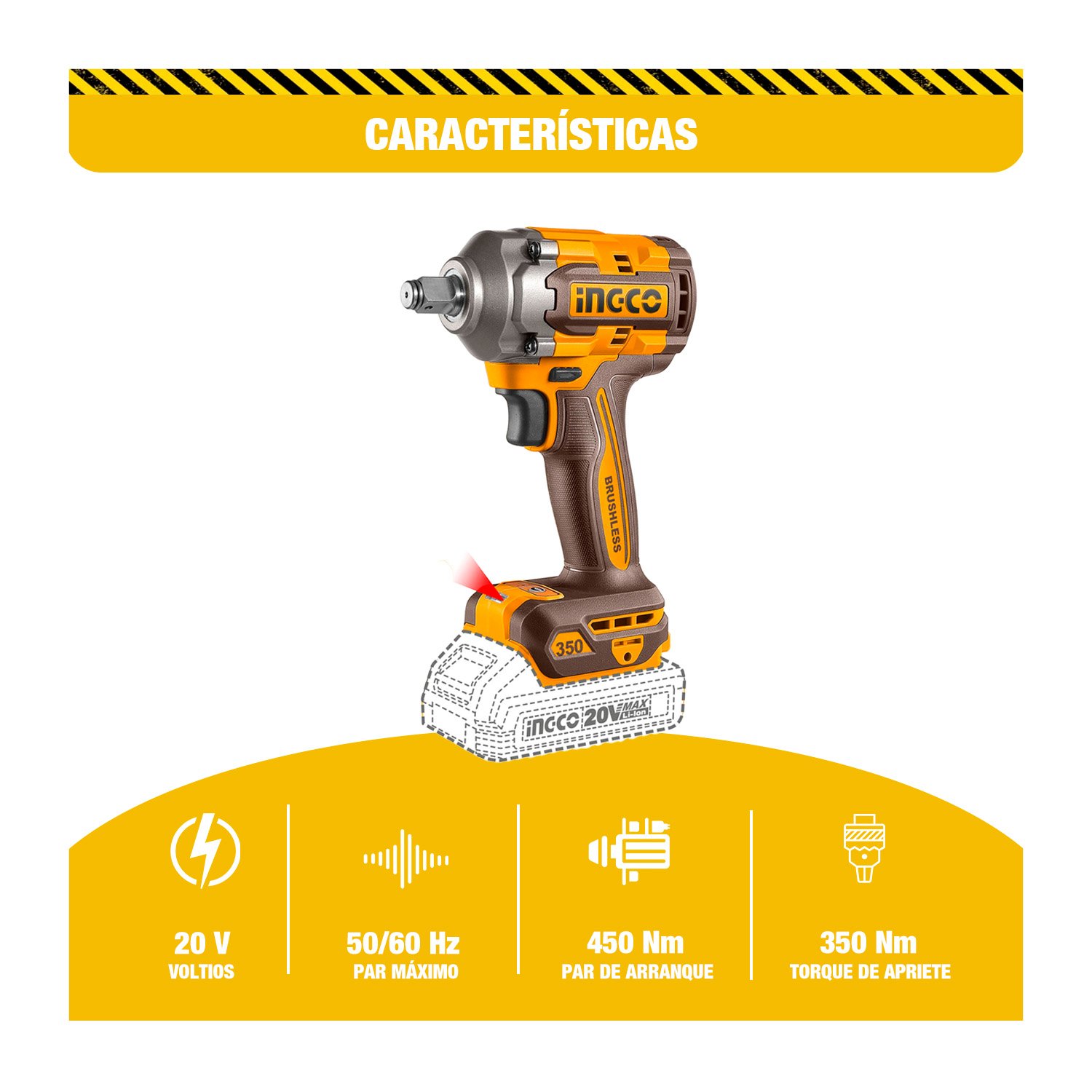 Amoladora 115 mm + Llave de Impacto 1/2» + Soplador 20 V — vista 3