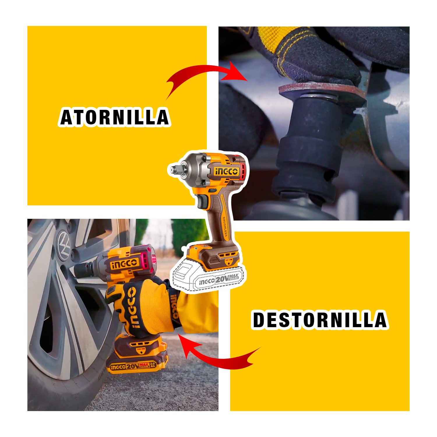 Llave de Impacto + Aspiradora + Taladro + Amoladora + Sopladora — vista 5