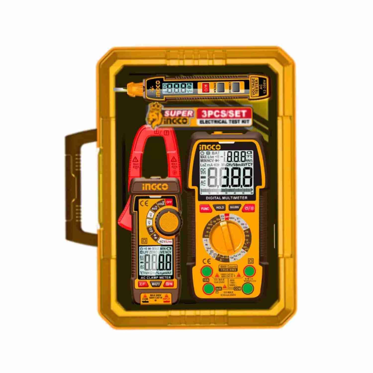 KIT AMPERÍMETRO +MULTÍMETRO DIGITAL + DETECTOR VOLTAJE INGCO - Image 3