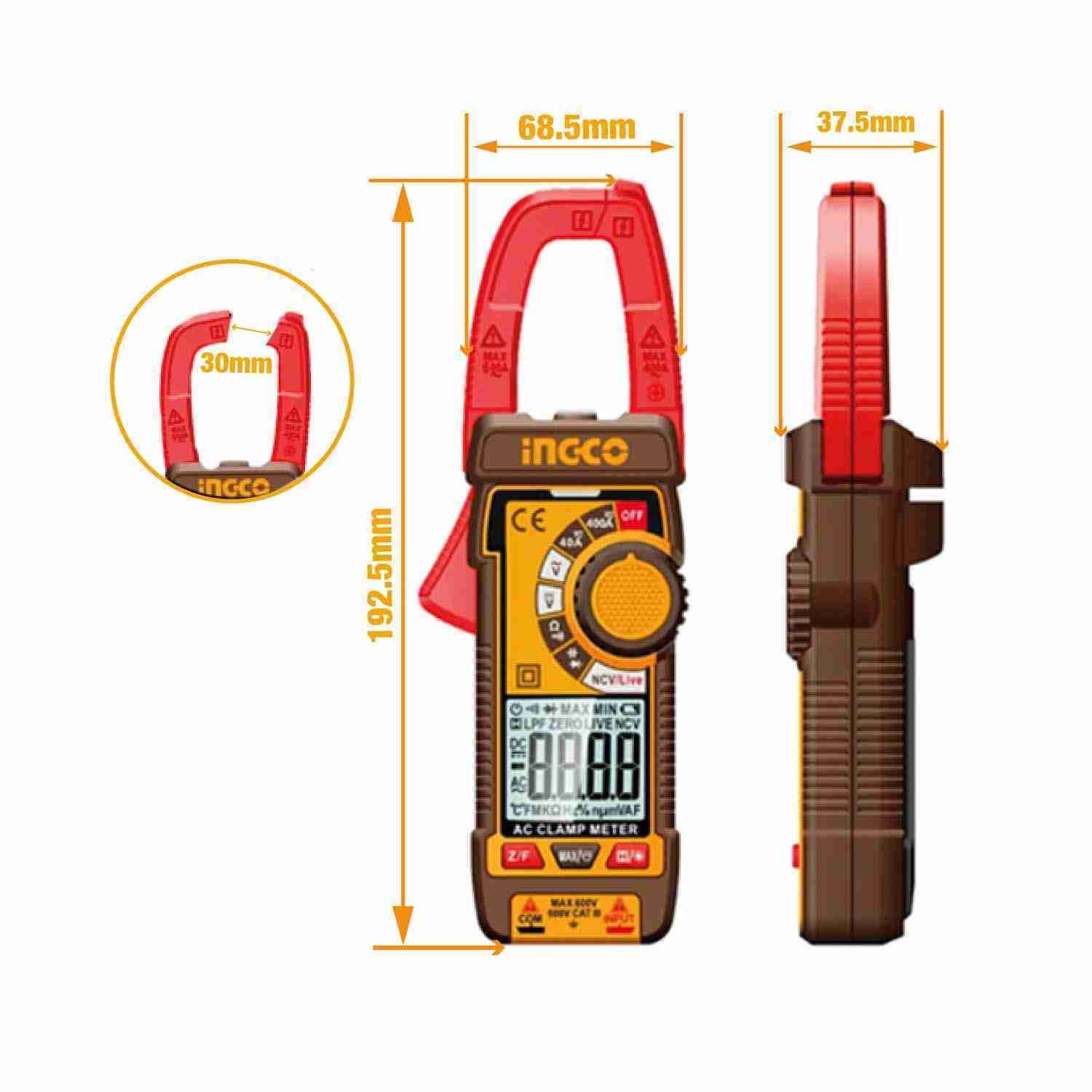 KIT AMPERÍMETRO +MULTÍMETRO DIGITAL + DETECTOR VOLTAJE INGCO - Image 4