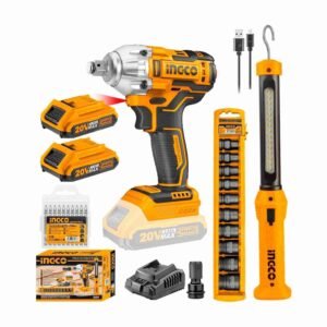 Llave De Impacto Brushless 1/2 20v + Lámpara + Juego Dados