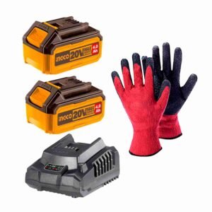 Set Batería Litio 20 V 2pz Cargador Multiherramientas Guantes