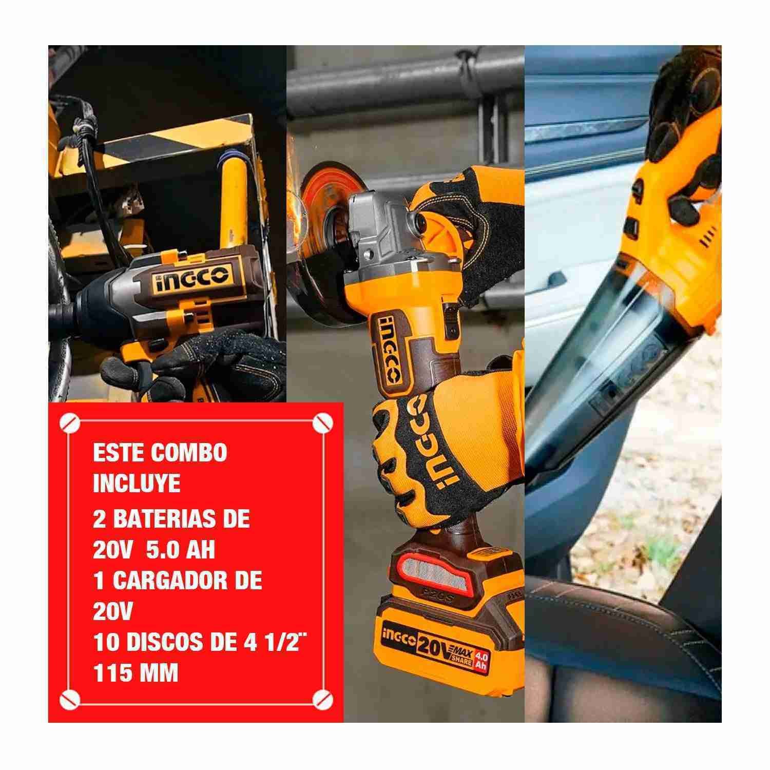 Amoladora 4 1/2 + Llave De Impacto + Aspiradora 20 V + 48in1 — vista 3