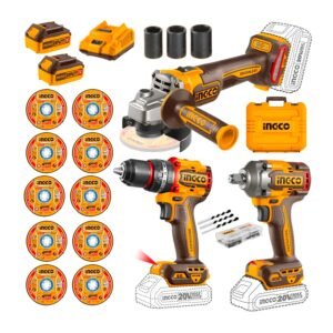 COMBO LLAVE IMPACTO + TALADRO + AMOLADORA INGCO COSLI241291