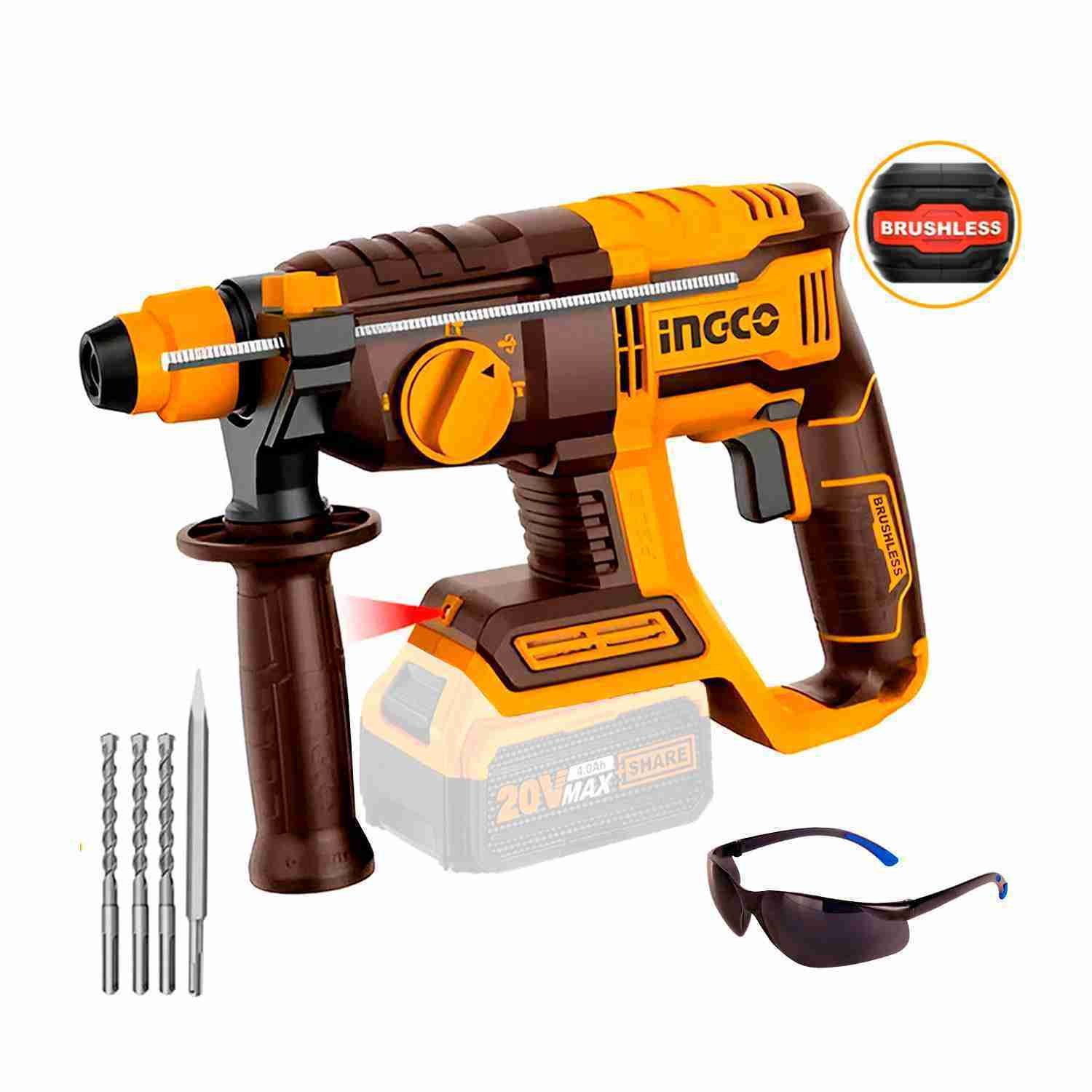 Rotomartillo 20 V Sds Plus 2 Joule Demoledora Brushless INGCO
