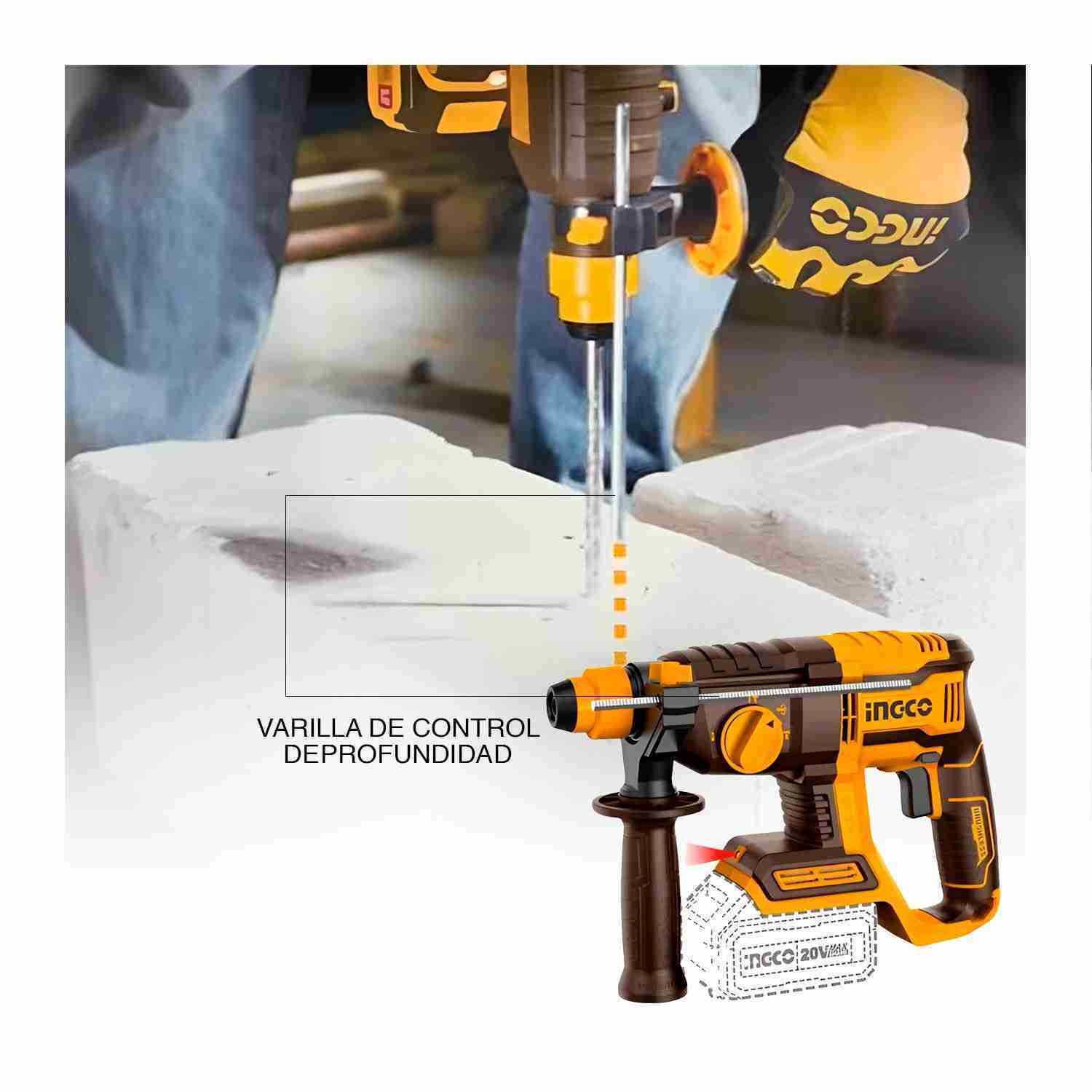 Rotomartillo 20 V Sds Plus 2 Joule Demoledora Brushless INGCO — vista 7