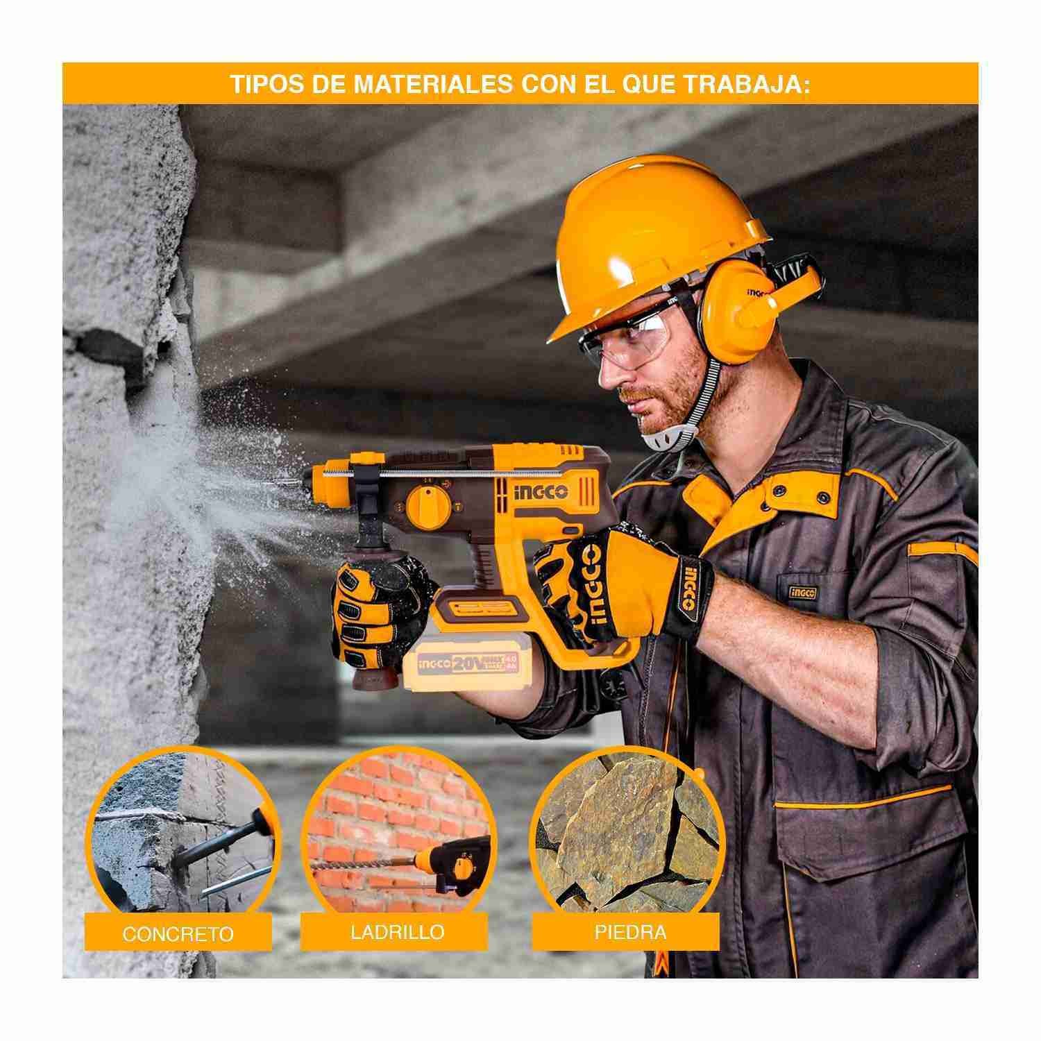 Rotomartillo 20 V Sds Plus 2 Joule Demoledora Brushless INGCO — vista 8